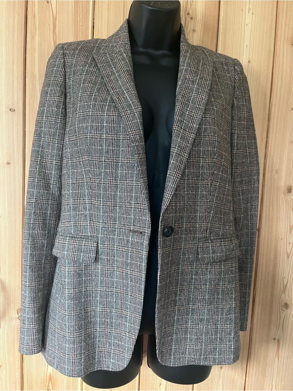 Massimo Dutti Glen Plaid Women's Blazer